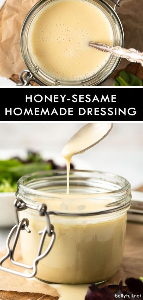 Sweet Salad Dressings, Sesame Dressing Recipe, Sesame Salad Dressing, Diet Salad, Asian Salad Dressing, Salad Recipe Ideas, Sweet Dressing, Dressing For Fruit Salad, Honey Dressing