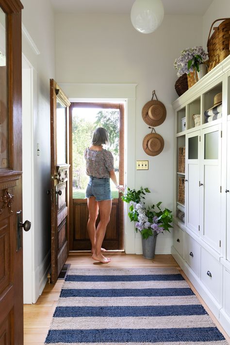 English Cottage Mudroom, House Wood Floors, Entry Laundry Room, Vibey Rooms, Neutral Cabinets, Cozy Minimalist Home, Mudroom Laundry Room Ideas, Coat Room, The Grit And Polish