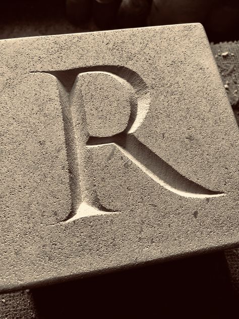 Stone Etching, Limestone Carving, Genesis Logo, Limestone Block, Advanced Typography, Marble Carving, Pebble Tile, Cottage Signs, Signage System