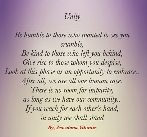 Follow Zvezdana Vitomir on Instagram #poems #poetry #unity Poems On Unity, Poem On Unity In Diversity, Poem About Culture, Motivational Poems, Happy Poems, We Are All One, Unity In Diversity, Short Poems, Heritage Month