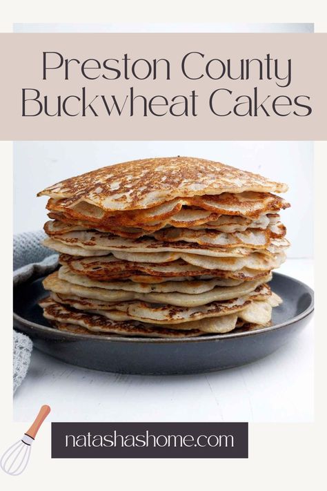 A stack of buckwheat cakes on a plate. Buckwheat Flour Pancakes, Buckwheat Flour Recipes, Buckwheat Pancakes Gluten Free, Buckwheat Pancake Recipes, Buckwheat Gluten Free, Gluten Free Sourdough Bread, Buckwheat Recipes, Buckwheat Cake, Canning Ideas