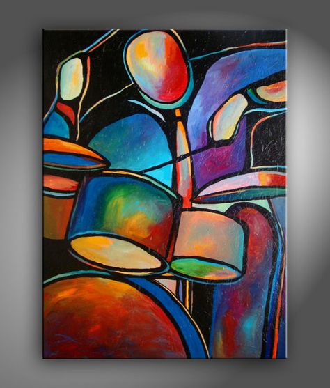 Abstract Drum Painting, Jazz Art Abstract, Drums Painting, Drum Painting, Drummer Art, Jazz Painting, Jazz Art, Cubism Art, Drum Sticks