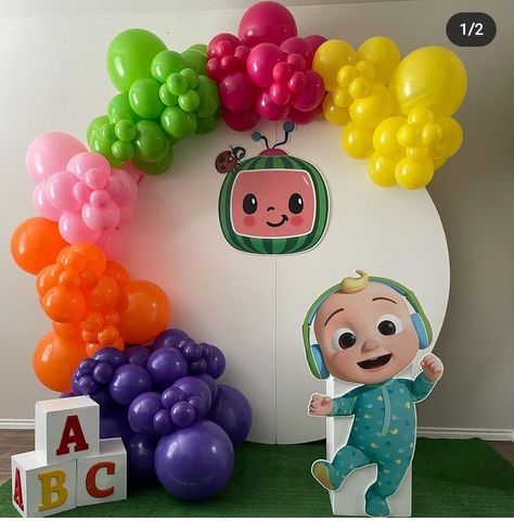 Cocomelon Party Balloons, Cocomelon Decoration Ideas, Cocomelon Balloon Decoration, Cocomelon Backdrop Ideas, Cocomelon Party Ideas For Girl, Cocomelon Decoration, Coco Melon Birthday Party Ideas, Cocomelon Decor, Cocomelon Party Ideas For Boy