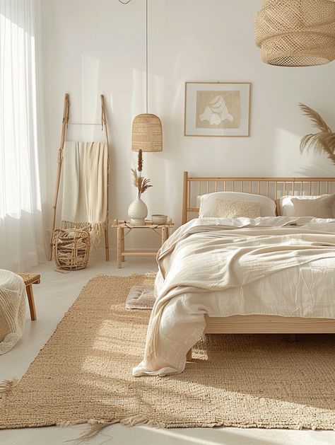 Scandinavian Master Room, Room Boho Decor Bedroom Ideas, Japandi Inspired Bedroom, Bedroom Inspirations Master Scandinavian, Scandinavian Room Bedroom, Bedroom Ideas Studio, Bedroom Ideas Scandinavian, Japandi Room, Bedroom Japandi