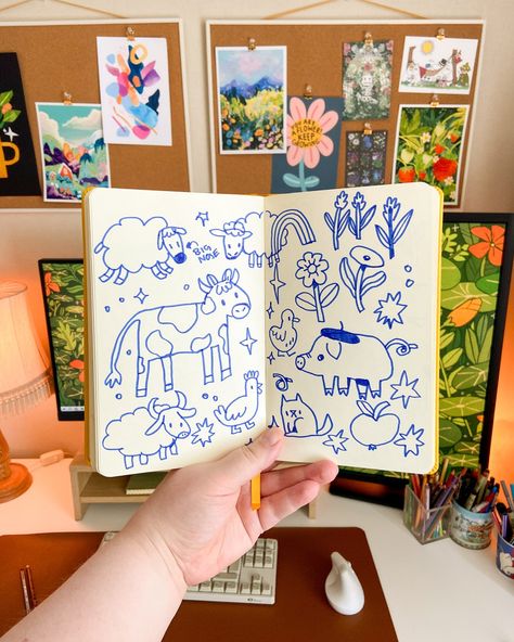 Mini Sketchbook Drawing, Sketch Pad Ideas, Cutest Doodles, First Page Of Sketchbook Ideas, Diary Illustration, Brown Journal, Quick Doodles, Sketchbook Doodles, Doodle Sketchbook