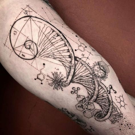 Black Chemistry Tattoo Physics Tattoos, Scientific Tattoo, Fractal Tattoo, Chemistry Tattoo, Fibonacci Tattoo, Realistic Butterfly Tattoo, Evolution Tattoo, Anatomy Tattoo, Science Tattoo