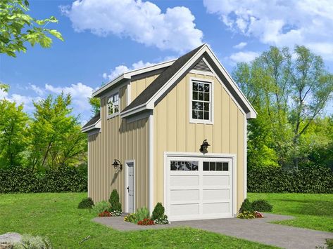 1-Car Garage Loft Plan, 062G-0218 Detached Garage With Loft, Arctic Entry, Entry Addition, Garage With Loft, Two Story Garage, Mini Chalet, Garage Plans With Loft, Plan Garage, Garage Guest House