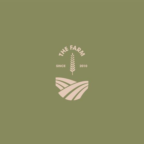 Logo farm | Premium Vector #Freepik #vector #farm #brand #ecology #field Farm Business Logo, Grain Farm Logo, Homestead Logo Design, Farm Logos Ideas, Farm To Table Logo, Farming Branding, Landscaping Branding, Farm Logo Design Ideas, Farm Graphic Design