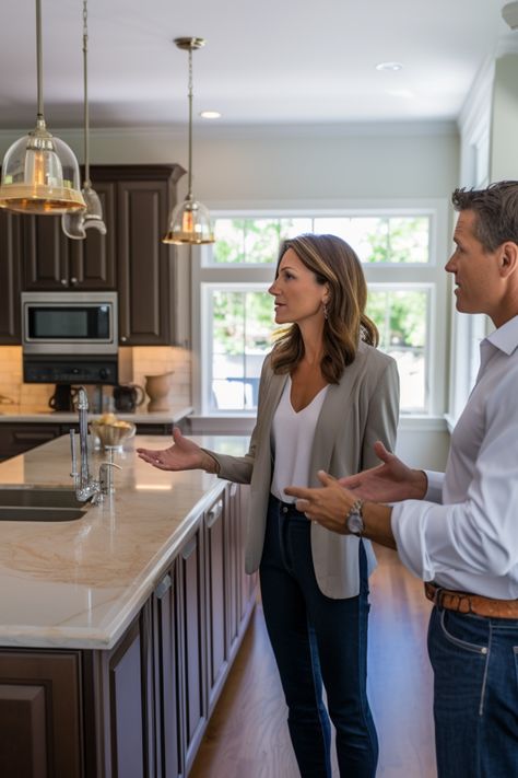 A real estate agent showing a beautiful home kitchen Real Estate Assistant, Realtor Life, Luxury Real Estate Agent, Realtor Branding, Cold Calling, Marketing Email, Realtor Marketing, Marketing Social Media, New Clients