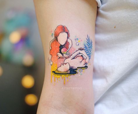 Yuri Klapouh - Lilith et Ève 🍎 Lilith And Eve Yuri Klapouh, Lilith And Eve Tattoo, Lilith And Eve By Yuri Klapouh, Yuri Klapouh, Lilith And Eve, Eve Tattoo, A Tattoo, Tattoos And Piercings, Paw Print Tattoo