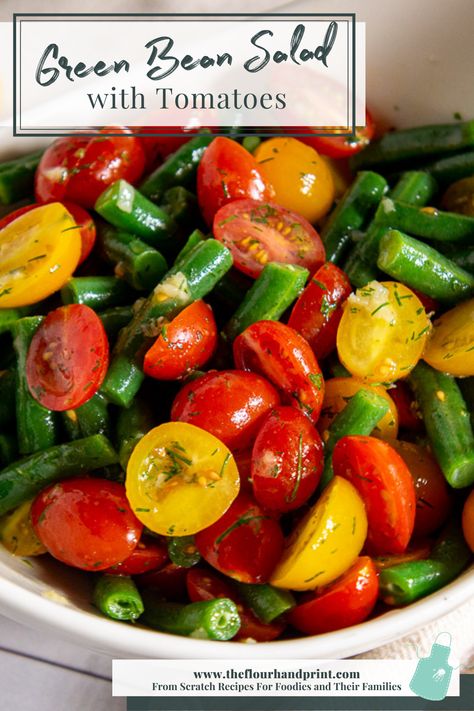 When you’re looking for a delicious way to enjoy seasonal produce at its best, try this summer vegetable salad. My green bean salad with cherry tomatoes highlights what’s most delicious by minimally cooking the beans, simply slicing the tomatoes, and tossing them with a vibrant lemony herb dressing that keeps everything tasting light and fresh. A green bean tomato salad is a great grilling side dish, a healthy potluck salad, or something to enjoy on a hot day. Green Bean Corn Tomato Salad, Tomato Green Bean Salad, Salads With Green Beans, Green Bean Tomato Recipe, Green Beans With Tomatoes And Onion, Green Bean Tomato Salad, Summer Green Bean Recipes, Green Bean And Tomato Salad, Bean And Tomato Salad