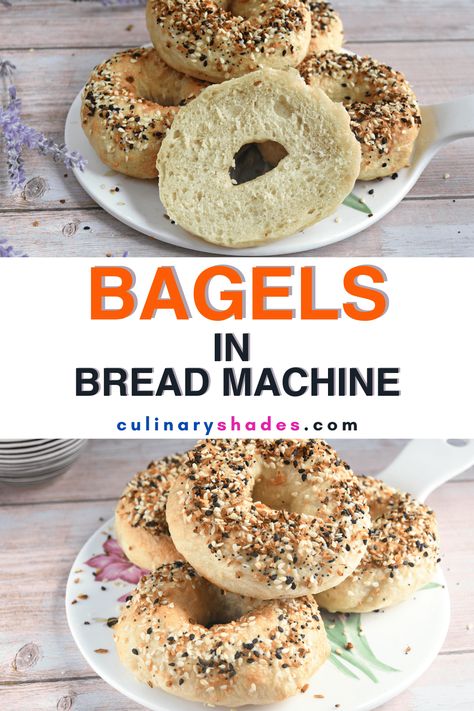 Sweet Bread Recipes Bread Machine, Bread Maker Bagel Dough, Bagels In Bread Machine, Bread Machine Healthy Recipes, Bagel Dough In Bread Machine, Flavorful Bread Machine Recipes, Bread Machine Bagels Recipe, Bagels Recipe Homemade Bread Machine, Everything Bread Machine Recipe