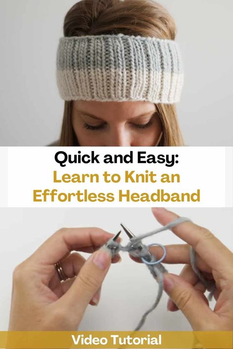 How To Knit A Hat With Circular Needles, How To Knit A Headband For Beginners, Easy Knit Headband, Circular Knitting Needles Patterns, Earwarmer Knitting Patterns, Knitted Headband Free Pattern, Knitting Club, Learn To Knit, Knit Headband Pattern