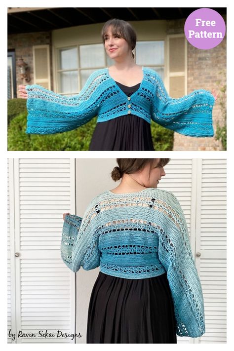 Spring Falls Cardigan Free Crochet Pattern Crochet Bell Sleeve Cardigan Pattern Free, Cardigan Pattern Free, Crochet Lace Cardigan, Bell Sleeve Cardigan, Flowy Cardigans, Crochet Bell Sleeve, Fall Cardigan, Clothes Crochet, Cardigan Crochet