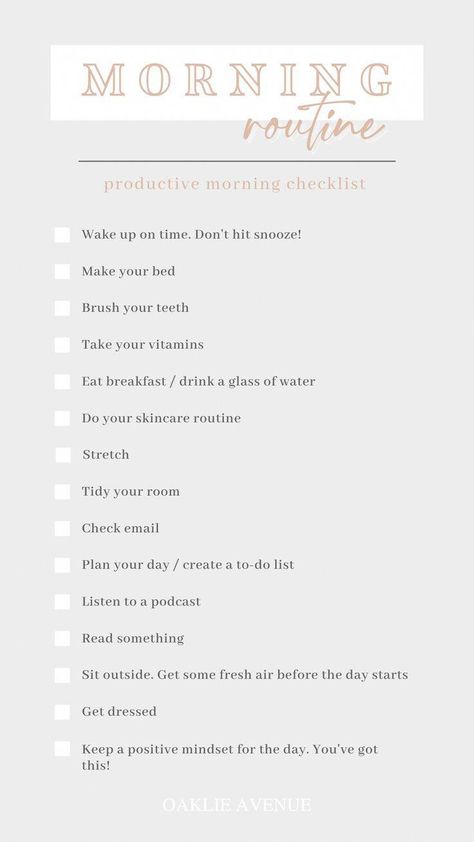 Morning Checklist, Productive Morning Routine, Morning Routine Productive, Morning Routine School, Daily Routine Planner, Morning Routine Checklist, Routine Checklist, Healthy Morning Routine, Productive Morning