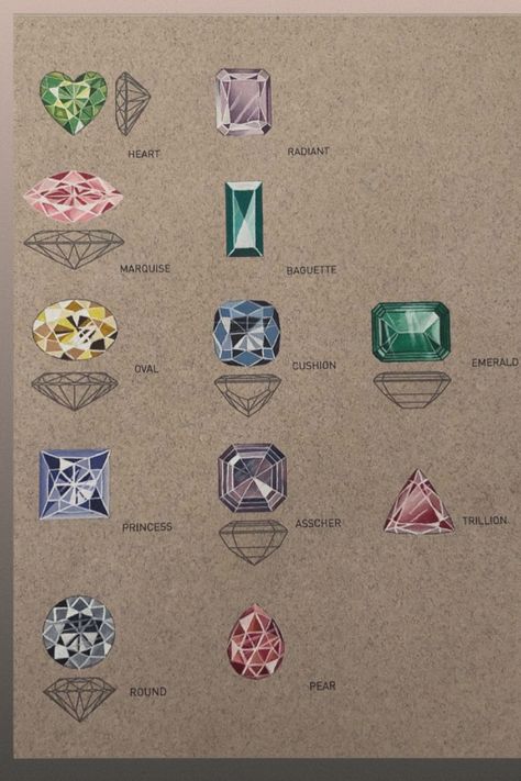 Gem Stone Shapes, Jewellery Designing Sketches, Diamond Necklace Drawing Sketch, Sketch Jewelry Design, Jewelry Art Drawing, Diamond Drawing Sketches, How To Draw Jewelry, Jewellery Sketches Illustration, Jewellery Design Sketches Jewelry Drawing