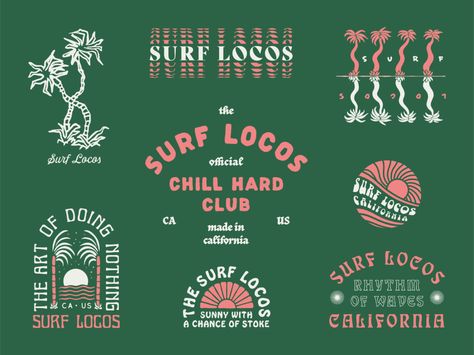 Surf Logo, Surf Brands, Retro Surf, Vintage Surf, Retro Logos, California Art, Beach Design, Surf Art, Retro Logo