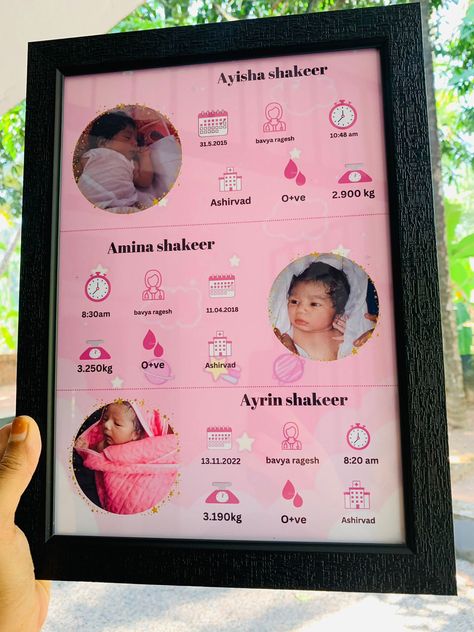 Art Baby Birth Details Frame, Birth Details Frame, Baby Birth Frame, Baby Momma Quotes, Birth Frame, Memories Frame, Momma Quotes, Stationary Business, Baddie Wallpaper