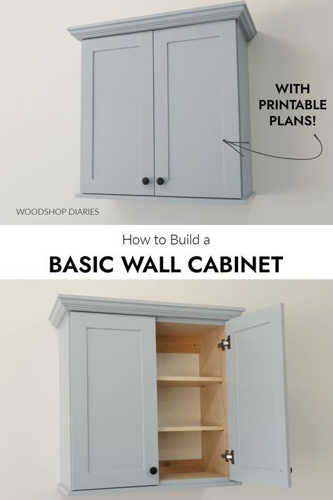 DIY Bathroom Wall Cabinet Diy Cabinet Above Toilet, Diy Bathroom Cabinet Build, How To Build A Wall Cabinet, Bathroom Cabinet Dimensions, Diy Wall Mounted Cabinet, Diy Over Toilet Cabinet, How To Build Wall Cabinets, Bathroom Cabinet Ideas Diy, Diy Wall Cabinet How To Build