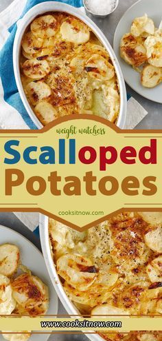 Scalloped Potatoes Crock Pot, Scalloped Potatoes With Cheese, Potatoes Crock Pot, Healthy Scalloped Potatoes, Crockpot Scalloped Potatoes, Potatoes Scalloped, Weight Watchers Sides, Potatoes Gratin, Easy Cheesy Scalloped Potatoes