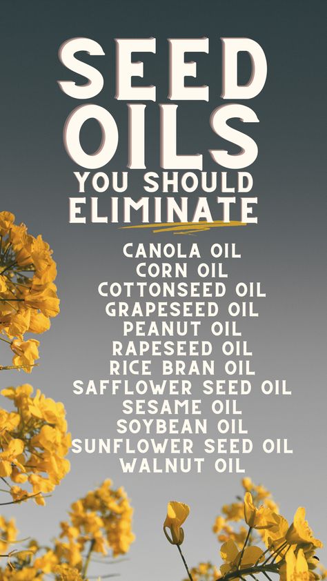 Did you know you should be eliminating seed oils? Do you know what to use instead of seed oils? We've got the answers here! How To Avoid Seed Oils, What Are Seed Oils, Seed Oil Free Recipes, Seed Oil Free Diet, Seed Oils To Avoid, Elimination Diet Meal Plan, Snacks List, Veggie Tales, Seed Oils