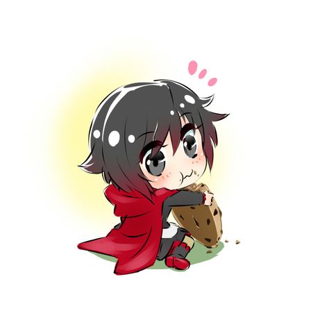 Chibi Ruby eating a giant cookie (WARNING!!!)Extremely cute Rwby Chibi, Leviathan Obey Me, Ruby Rose Rwby, Silver Eyes, Rwby Comic, Rwby Fanart, Gray Eyes, Eating Food, Ruby Rose