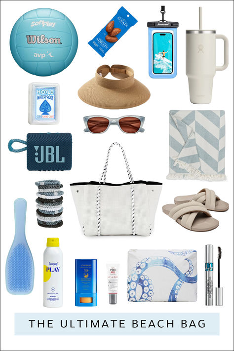 Everything you need to pack for a day at the beach Beach Lunches, Beach Packing, Beach Items, Packing Guide, Beach Lunch, Bag Packing, A Day At The Beach, Travel Organization, Day At The Beach