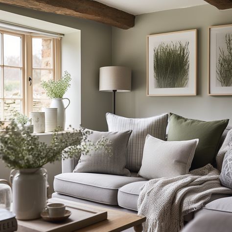 "Unite two calming shades in your living room with grey and green cushion covers. The combination brings balance and elegance, making your grey sofa a haven of tranquility. Click the link to explore our collection! 🌿" #GreyAndGreen #GreySofa #HomeDecor #CushionCovers #CushionCover #Cushions #InteriorDesign #LivingRoomInspo #SofaStyle #QualityCovers #HomeStyling 🏡🛋️🌿 Cushion Cover For Grey Sofa, Grey Green Neutral Living Room, Natural Living Room With Grey Sofa, Light Grey And Olive Green Living Room, Living Room Color Gray Couch, Green Beige Grey Living Room, Grey Green And Cream Living Room, Light Green Grey Living Room, Light Grey And Sage Living Room