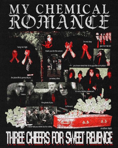 My Chemical Romance Poster, Romance Poster, Graphic Design Freelance, Design Exploration, Artistic Posters, Ghost Of You, I Love Mcr, Sweet Revenge, I'm With The Band