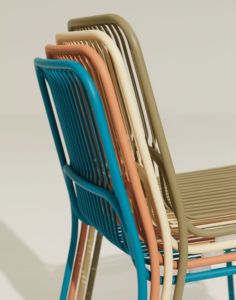 Outdoor Chairs Design, Metal Outdoor Furniture, Chair Collection, Outdoor Furniture Design, Outdoor Restaurant, Outdoor Furniture Collections, Restaurant Furniture, Soft Seating, Steel Furniture