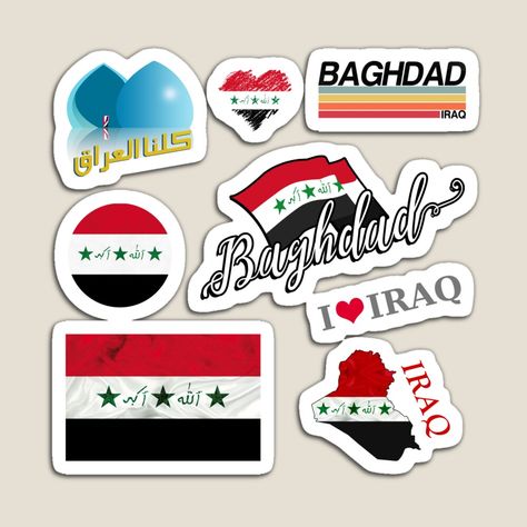 Get my art printed on awesome products. Support me at Redbubble #RBandME: https://www.redbubble.com/i/magnet/Iraq-Sticker-pack-by-Mo5tar/79632006.TBCTK?asc=u Baghdad Iraq, Baghdad, Iraq, Stickers Packs, Sticker Set, Colorful Prints, Sell Your Art, Magnets, Flag