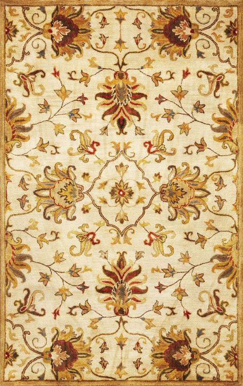 Kas Oriental Syriana Agra Champagne Rug | Traditional Rugs #RugsUSA Kas Rugs, Rug Direct, Rugs Usa, Carpet Colors, Floral Vine, Soft Rug, Traditional Area Rugs, Agra, Professional Cleaning