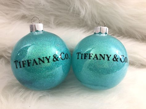 Tiffany & co inspired Christmas ornaments Tiffany Christmas Ornaments, Tiffany Tree Christmas, Tiffany And Co Christmas Ornaments, Tiffany & Co Christmas Tree, Tiffany And Co Christmas Tree, Tiffany Christmas Decorations, Tiffany Blue Christmas Decorations, Designer Christmas Ornaments, Tiffany Christmas Tree