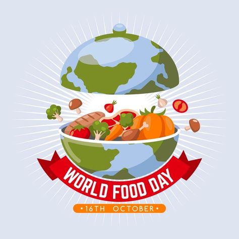 Food Safety Posters, World Food Day, Vegetarian Day, Food Day, World Food Programme, Flat World, Food Donation, Paper Boy, World Health Day