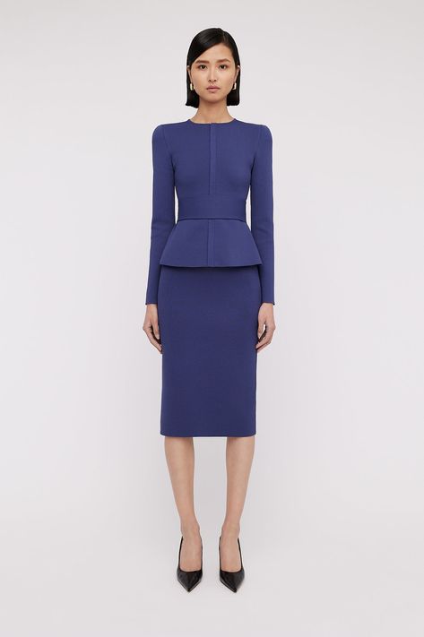 Scanlan Theodore, Back Skirt, Royal Blue Color, Australian Fashion, Wide Waistband, Office Outfits, Timeless Beauty, Peplum Dress, Pencil Skirt