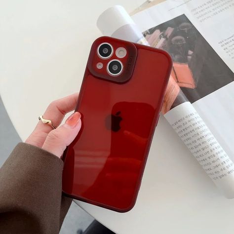 Retro Winter Warm Wine Red Solid Color Transparent Phone Case - Etsy Red Solid Color, Warm Wine, Red Cases, Transparent Phone Case, Cute Cases, Leather Texture, Iphone 5s, Silicon Case, Iphone X