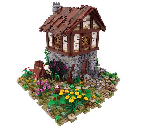 Cottage | by Gabe Umland Lego House Ideas, Lego Knights, Lego Army, Lego Inspiration, Lego Modular, Lego Craft, Lego Castle, Medieval Houses, Lego Room