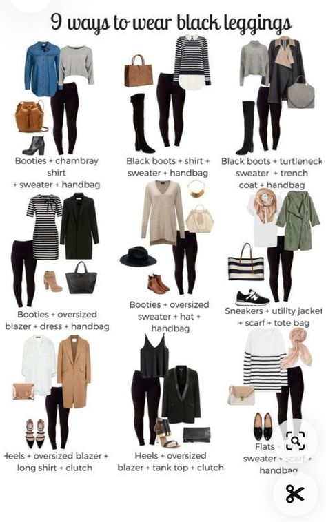 Ways To Wear Black Leggings, Black Leggings Outfit Ideas, Outfits Leggins, Shapewear Leggings, Leggings Outfit Ideas, Capsule Wardrobe Casual, Black Leggings Outfit, Fashion Capsule Wardrobe, Leggings Outfit