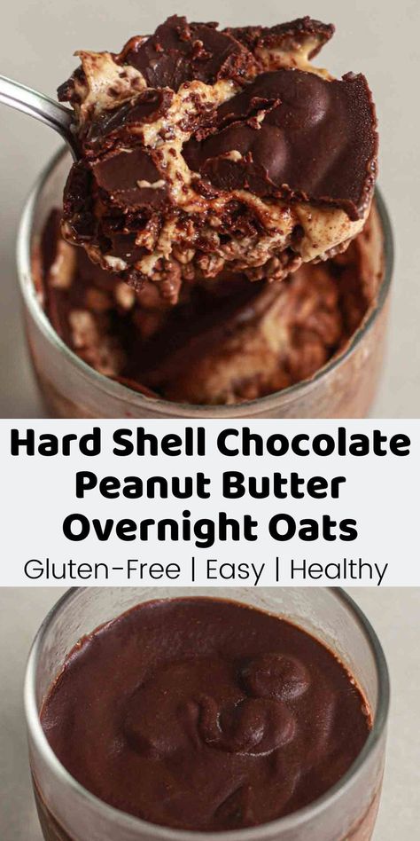 Overnight Oats Pb Chocolate, Overnight Oats With Chocolate Shell, Chocolate Protein Overnight Oats Healthy, Chocolate Shell Overnight Oats, Overnight Oats Peanut Butter Chocolate, Chocolate Pb Overnight Oats, Overnight Oats Chocolate Peanut Butter, Chocolate Overnight Oats Healthy, Overnight Chocolate Oats