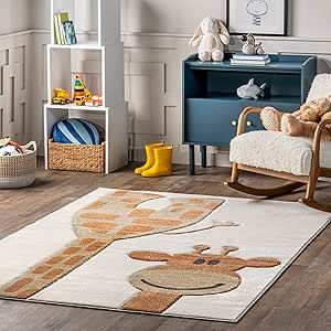 nuLOOM Anabell Giraffe Kids Area Rug, 5x8, Beige Safari Kids, Kids Area Rugs, Nursery Playroom, Turkey Design, Kids Area, Children's Bedroom, Rugs Usa, Washable Area Rugs, Childrens Bedrooms