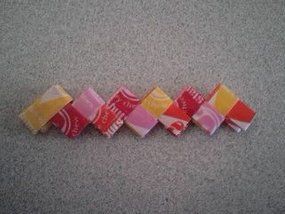 Gum Wrapper Origami Step By Step, Origami With Gum Wrappers, Gum Wrapper Origami, How To Do Origami, Gum Wrapper, Craft Labels, American Girl Crochet, Origami Step By Step, Paper Crafts Ideas