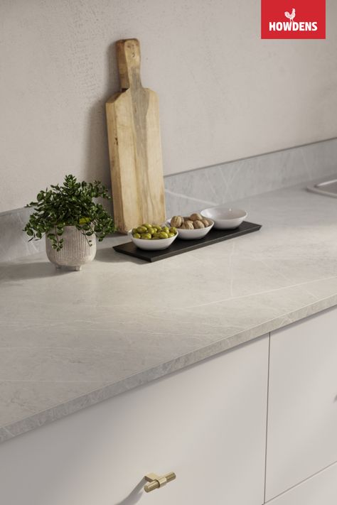 Grey Terrazzo Kitchen Countertops, Light Grey Marble Countertops, Light Grey Countertops White Cabinets, Light Gray Kitchen Countertops, White Kitchen Grey Worktop, Light Gray Countertops Kitchen, Laminate Worktop Kitchen, Light Grey Countertops Kitchen, Grey Kitchen Worktop