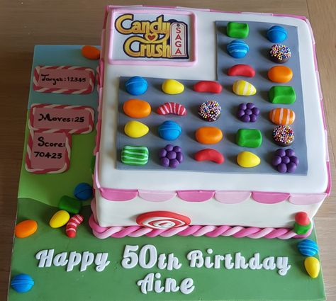 Candy crush cake Candy Crush Cake Design, Candy Crush Birthday Party, Candy Crush Cake, Crush Birthday, Candy Crush Party, Candy Crush Cakes, Crush Cake, Kitty Cake, Pastel Candy