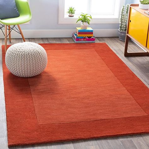 Orange Carpet, Solid Brick, Red Wool Rug, Border Rugs, Solid Area Rugs, Bedroom Area Rug, Orange Rug, Rug Direct, Orange Area Rug