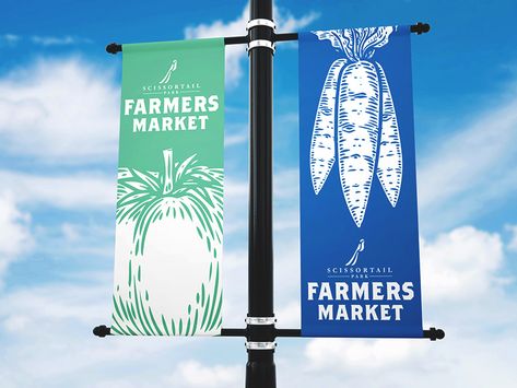 Market Banner, Pole Banners, Street Banners, From Farm To Table, Spring Banner, Market Sign, Light Pole, Event Banner, Outdoor Market