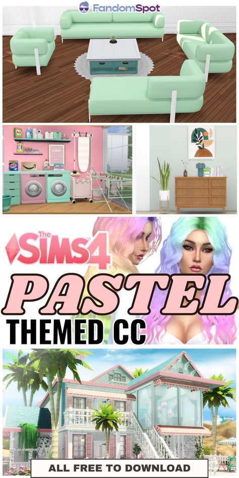 Sims 4 Cc Pastel Wallpaper, Sims 4 Cc Pastel Kitchen, Sims 4 Pastel Wallpaper, Sims 4 Cc Furniture Danish Pastel, Sims 4 Pastel Cc Furniture, Sims 4 Pastel Cc, Sims Kawaii, Clothes Wallpaper, Pastel Furniture