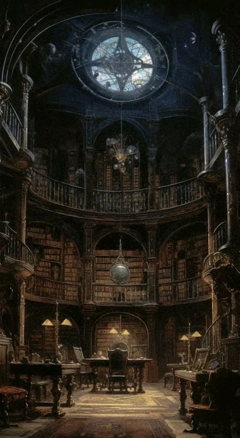 Futuristic City Utopia, Gothic Library, Victorian Library, Dungeon Room, Castle Rooms, Dark Castle, Old Library, Library Aesthetic, Castles Interior