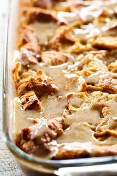 The BEST Croissant Bread Pudding - Chef in Training Bread Pudding With Croissants, Croissant Rolls, Best Bread Pudding, Croissant Bread Pudding, Buttermilk Syrup, Puding Roti, Croissant Bread, Pumpkin Bread Pudding, Bread Puddings