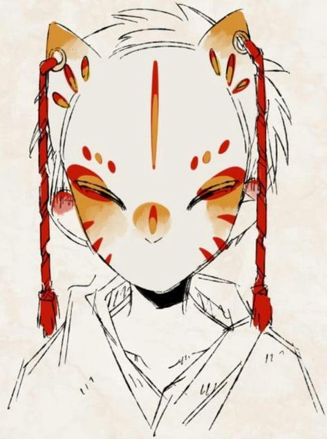 Demon Slayer X Reader, Japanese Fox Mask, Kitsune Mask, Mask Drawing, Japan Tattoo Design, Japanese Mask, Mask Ideas, Masks Art, X Reader