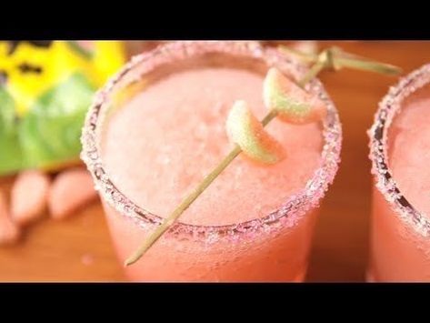 Boozy Sour Watermelon Slushy Video - How To Make Boozy Sour Watermelon Slushy Watermelon Sour Patch, Boozy Watermelon, Watermelon Slushies, Vodka Watermelon, Watermelon Cocktails, Sour Patch Watermelon, Tonic Cocktails, Vodka Sour, Limoncello Cocktails